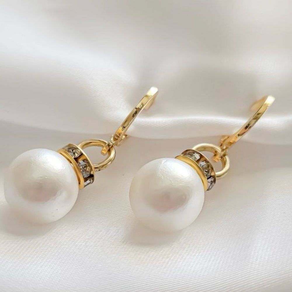 5 for $25 PEARL ROUND DROPS - Picture 2 of 4